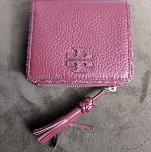 Tory Burch Burgundy Leather Wallet